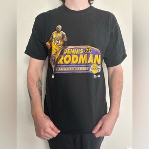 Vintage 90s Dennis Rodman Los Angeles Lakers Pro Player T Shirt Large NBA